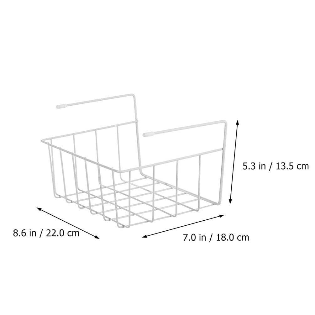 Hemoton Adjustable Sink Storage Rack Under Shelf Basket Punch Wire Rack Storage Baskets Under Desk Hanging Baskets for Undershelf Under Cabinet Space Saving Hanging Organizer