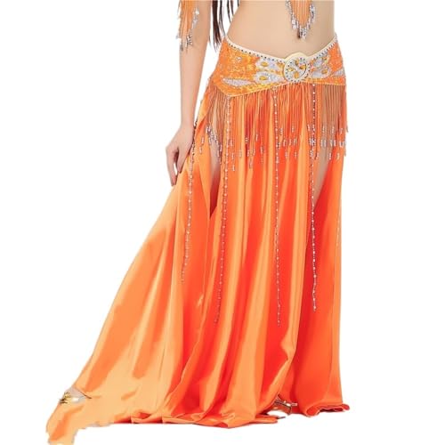 Jupe de danse du ventre double fente multicolore et ample en taille M