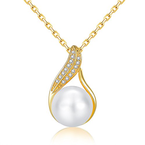 Collana da donna con ciondolo di perle, in argento...