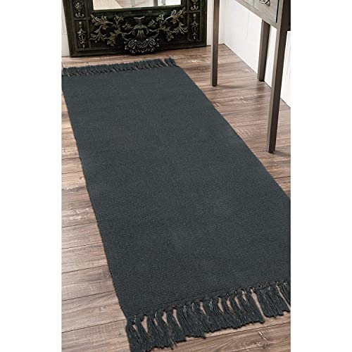 Seavish Grey Hallway Runner Rug Machine Washable Rug, 2X6 Kitchen Runner Rug Cotton Hand Woven Reversible Farmhouse Low-Pile Entryway Rug For Laundry Room Bedroom Bathroom Foyer Living Room #TOP15