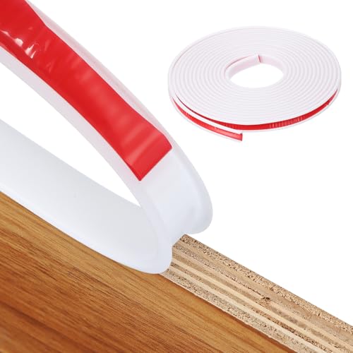 QUARKZMAN Kantenumleimer Selbstklebend, 12mm x 6m Flexibles Kantenschutz Selbstklebend U-Förmig TPE Kantenband für Schrankkanten, Abschlussleiste, Arbeitsplatten, Weiß