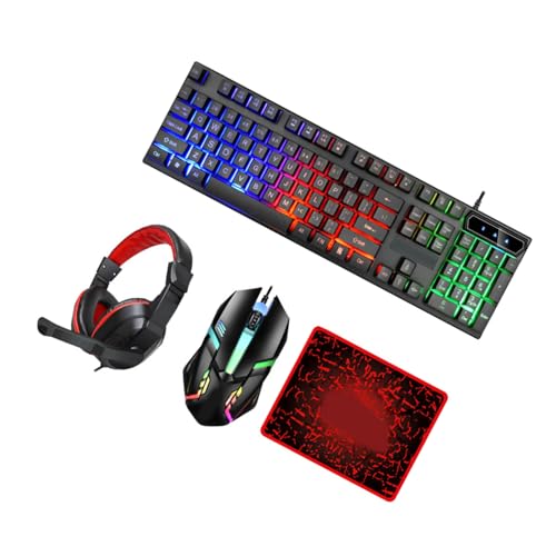 Clavier et souris gaming rétroéclairés 104 touches avec casque immersif