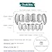 Txdvbls Silver Vampire Grillz - 14K Gold Plated Teeth Grills for Halloween Costumes for Men and Women - Custom Fit with Silicone Molding Bars