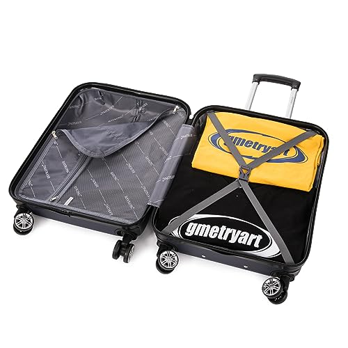 RAYKONG Maleta Cabina ABS 55x40x20cm 44L - Maxima aprovechamiento de Capacidad - 4 Ruedas Giratorias Dobles con 360ª - Candado Incrustado - AzulMarino