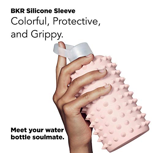 Bkr Little Spiked Tutu - 16Oz/500Ml - Glass Water Bottle - Ballet Pale Peachy Pink - Dishwasher Safe - Removable Silicone Sleeve - Bpa Free #TOP1