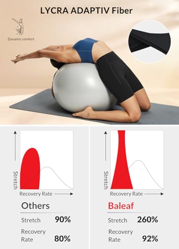 baleaf Freeleaf Women's 8" High Waist Biker Shorts with Pockets Yoga Running Volleyball Workout Gym Shorts for Summer Spandex3