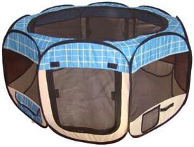 BestPet Folding Play Pen - Blue - Medium