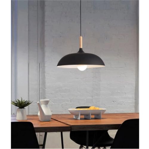 Lámpara colgante nórdica de madera E27 de 35cm blanca para techo 5