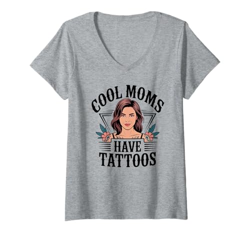 Mujer Las mamás geniales tienen tatuajes entintado mamá audaz cuerpo arte vida Camiseta Cuello V