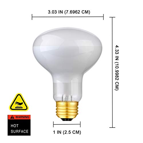 Reptile Heat Lamp Bulb 100W, Daylight Bulb For Reptile ,Basking Spot Heating Light Uva Glass Heat Bulb Soft White Bulb For Bearded Dragon Lizard Turtle -2 Pack #TOP1