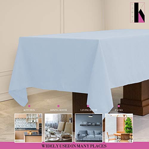 Kadut Rectangle Tablecloth (70 X 120 Inch) Baby Blue Rectangular Table Cloth For 6 Or 8 Foot Table | Heavy Duty | Stain Proof Table Cloth For Parties, Weddings, Kitchen, Wrinkle-Resistant Table Cover #TOP4