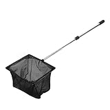 Sourcingmap Aquarium-Kescher mit Teleskopstiel, quadratisch, 25 cm Durchmesser de