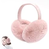 Jodsen 1 Stück Winter Ohrenschützer, Faltbare Winddichte Plüsch Ohrenschützer, Outdoor-Sportzubehör Unisex Flauschige Falten Warme Ohrenschützer für Frauen, Männer, Mädchen, Jungen (Rosa)