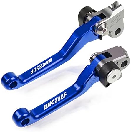 ERUKEI for Yamaha WR250F WR 250F 2001-2013 2014 2015 Motocross Dirt Bike Brake Clutch Levers Motorcycle Pivot Lever CNC Aluminum Foldable Lever with Logo Three Finger (Color : Blue)
