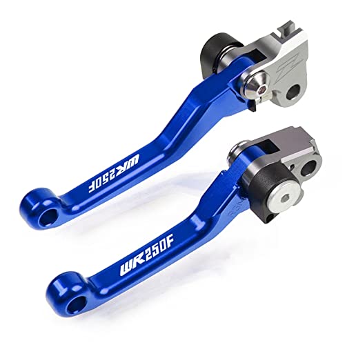 Erukei For Yamaha Wr250F Wr 250F 2001-2013 2014 2015 Motocross Dirt Bike Brake Clutch Levers Motorcycle Pivot Lever Cnc Aluminum Foldable Lever With Logo Three Finger (Color : Blue) #TOP2