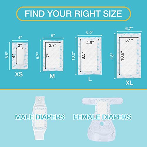 Jollywoods Dog Diaper Liners Booster Pads For Male & Female Dogs 80Ct, Disposable Doggie Diaper Inserts Fit Most Pet Belly Bands And Male Wraps, Super Breathable, Absorbent With Leakproof Xs #TOP4
