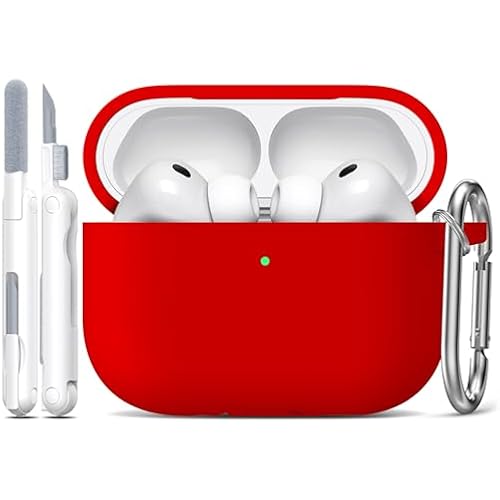 R-fun for AirPods 2nd/1st Case Silicone Cover, Red