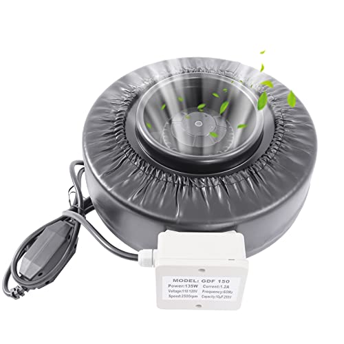 Wiyuer Ventilador extractor de humos de 135 W, ventilador de canal en línea, capacidad de flujo de aire: 700 m³/h.410CFM silencioso, para baño y invernadero