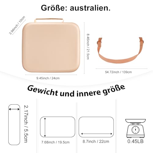 CRTBOTW Harte Tasche für den mobilen Fotodrucker Canon SELPHY CP1500/CP1300/CP1200,Entworfen, um Fotodrucker/Akku/Patrone/Fotopapier zu platzieren mit verstellbarem Schultergurt, Rosa (nur Tasche)