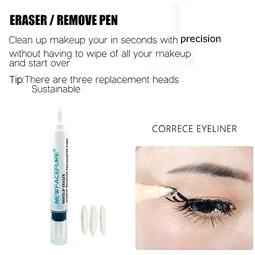 Newfacefure Makeup Remover Eraser Pen, Eye Make Up Corrector, Easy to Remove and Correction Magnetic Eyeliner Fixer, Extract for Sensitive Skin Original