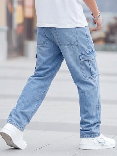 Image of Men Loose Fit Men's Flip Pocket Cargo || Mens Stylish Cotton Loose Fit Denim Jeans || Multi-Pocket Styling || Perfect for Casual Fashion || Comfortable Classic Men's Outerwear (MDJ-3)