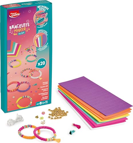 Maped Creativ - Braccialetto Maker Refill - Ricarica Per Braccialetti Heishi Maker - 20 Braccialetti Unici Da Creare - Dai 6 Anni, Multicolore