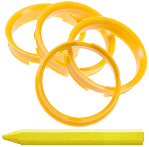 RKC 4X Anneaux de centrage Jaunes 72,6 mm x 65,1 mm + 1x Crayon de Cire en Vert Made in Germany