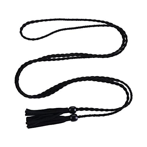 Braided Tassel Thin Belt, Simple Waist Rope Bohemian Dress Waistbands Decorative Waist Rope Women's Waist Chain for Dress