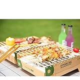 Dongbin Tragbarereinweg-Bambusgrill -Grill Im Freien Einzelrohr-Campingofen Kraftstofffreie Öfen Herd Grill Grill Camping Kochutensilien,Gelb,1pcs
