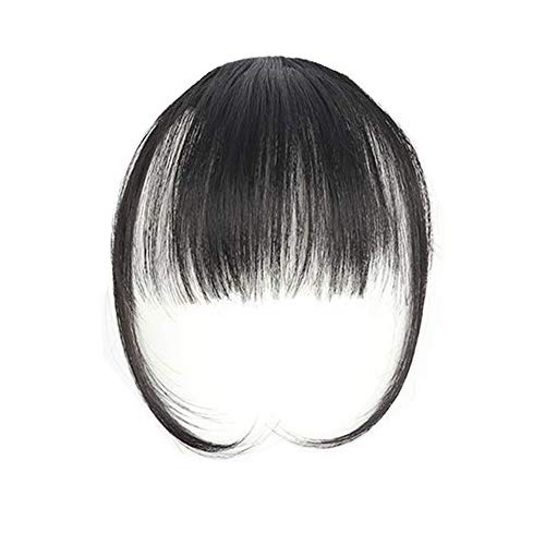 前髪ウィッグ超薄型 エクステ 超自然 もみあげ付きウィッグ (茶色黒色)