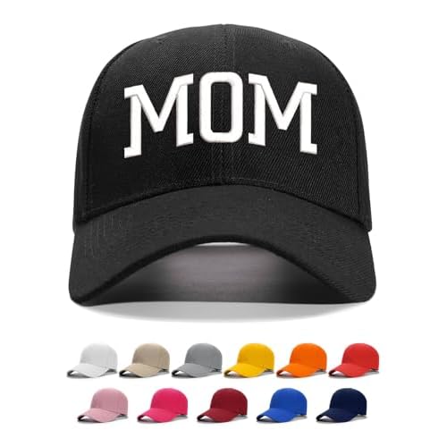 Custom4U Custom Hat Baseball Cap with Text Adjustable Embroidered Hats for Men Women Gifts Work Outdoor Activities All Season 05-mom Hat-black