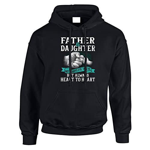 Image of Father and Daughter Mens Hoody Pullover Party Christmas Jumper Dad Funny Gift Hoodie Top Printed Design Black - Small