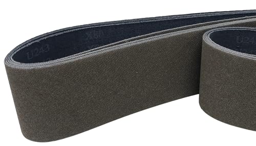 Norton Norax U243 2X72 5 Packs Engineered Abrasive Belts Tri-Helical Pattern on J Weight backing Premium Micron Rated Finishing Belts (X65 - P220 Grit)