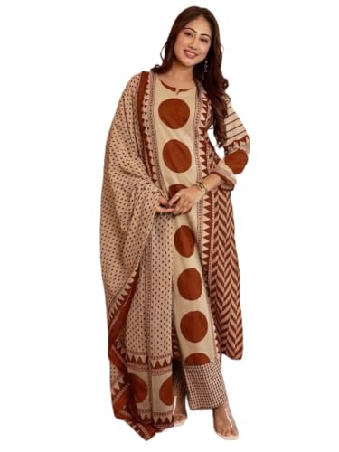 Image of Klosia Women Printed Straight Kurta and Pant Set with Dupatta | Printed Kurta Set | Cotton Kurta Set | Women Kurta Sets | Summer Suit |