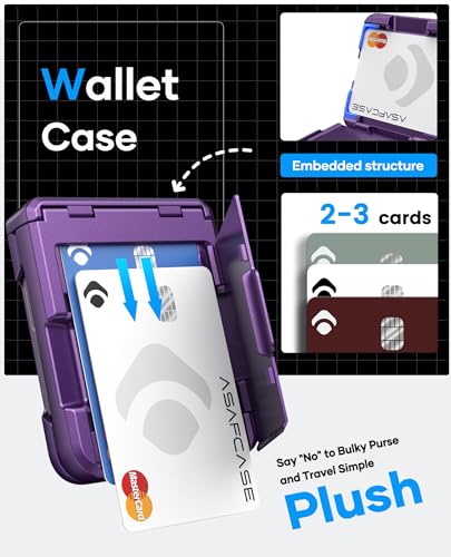 Image of ASAFCASE for Samsung Galaxy Z Flip 5 Wallet Case with Card Holder, Purple | Outer Screen Protector, Hard Hinge Protection, Shockproof Rugged Phone Protective Cover Case for Galaxy Z Flip 5 5G 2023