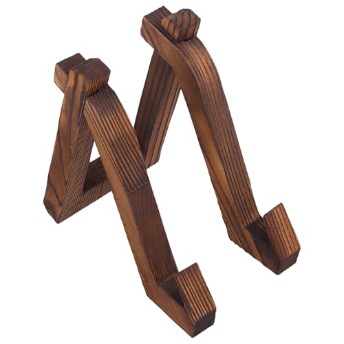 Support vaisselle bois stable lot de 5 chevalets assiette décorative - 5