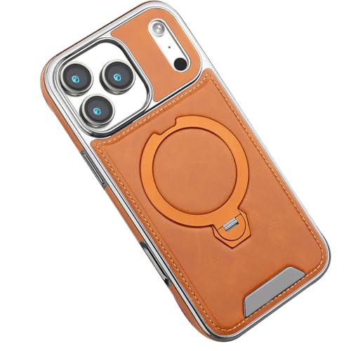 Étui fin iPhone 17 Air orange avec anneau rotatif et fixation aimantée