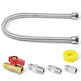 Hipoilk One Stop Gas Appliance Hook Up Kit, 22' Stainless Steel Flexible Gas...