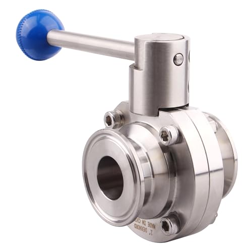 Vanne papillon sanitaire pour brassage et tuyauterie Tri Clamp - 8