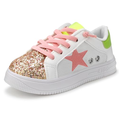 Image of Qimaoo Girls Sneakers Glitter Tennis Shoes Lightweight Non-Slip Running Walking Shoes for Toddler/Little Kid/Big Kid