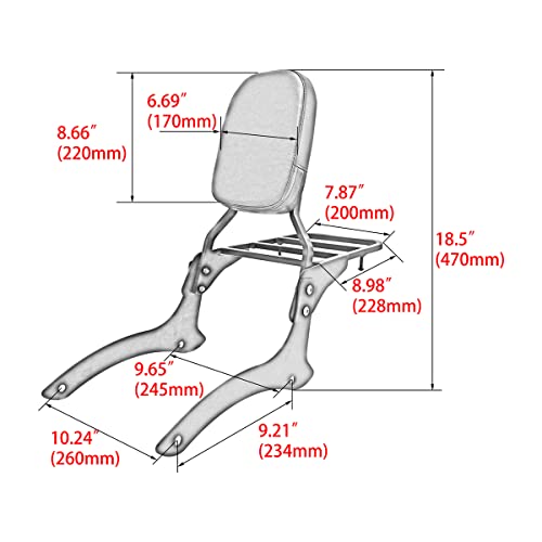 Motorcycle Passenger Sissy Bar Backrest With Luggage Rack For Yamaha Dragsar 1100 Ds1100 Vstar 1100 Xvs1100 Classic 2000-2011 #TOP4