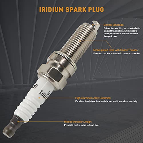 DEEGOOLY 6PCS UF603 Ignition Coils Pack & Iridium Spark Plugs Compatible with Honda Acura RL TL TSX Accord Crosstour Odyssey 3.5L 3.7L V6 Replace# 5C1681 E1103 52-2036 IC693 C1624 by DEEGOOLY - Image 6