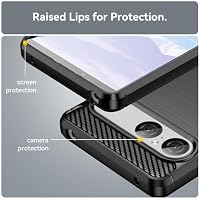 Sidande Schutzhülle für Xperia 10 VII, Sony 10VII Hüllen, ultradünne Handyhülle mit Stoßdämpfung, Kohlefaser, TPU-Gummi, Schutzhülle für Sony Xperia 10 VII, Schwarz – Ansicht 6