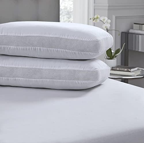 AirMax Breathable Pillow Pack of 2 With Air Mesh Sides to increase Airflow and Prevent Overheating for a Cool Night's Sleep  Machine Washable and Hypoallergenic Bed Pillow 2 Pack