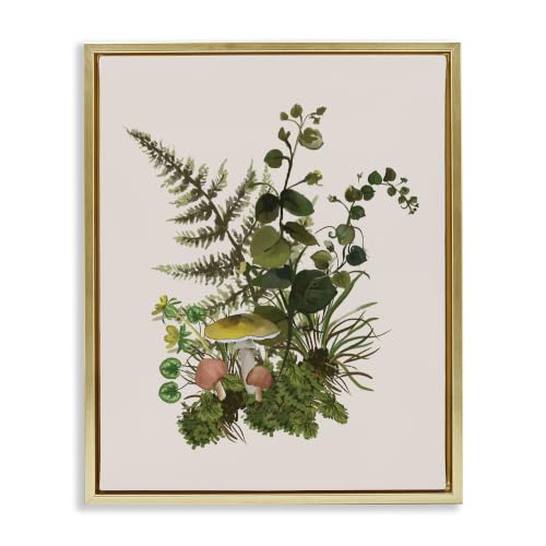 Botanical Mushroom Sprigs, 25 x 31 Inch Canvas in Floater Frame