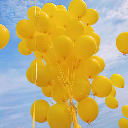 Image of PartyWoo Mustard Yellow Balloons 50 pcs 5 Inch Small Mini Fall Color Orange Yellow Balloons for Graduation Thanksgiving Baby Shower Gender Reveal Little Cutie Birthday Party Decorations Orange-Y10