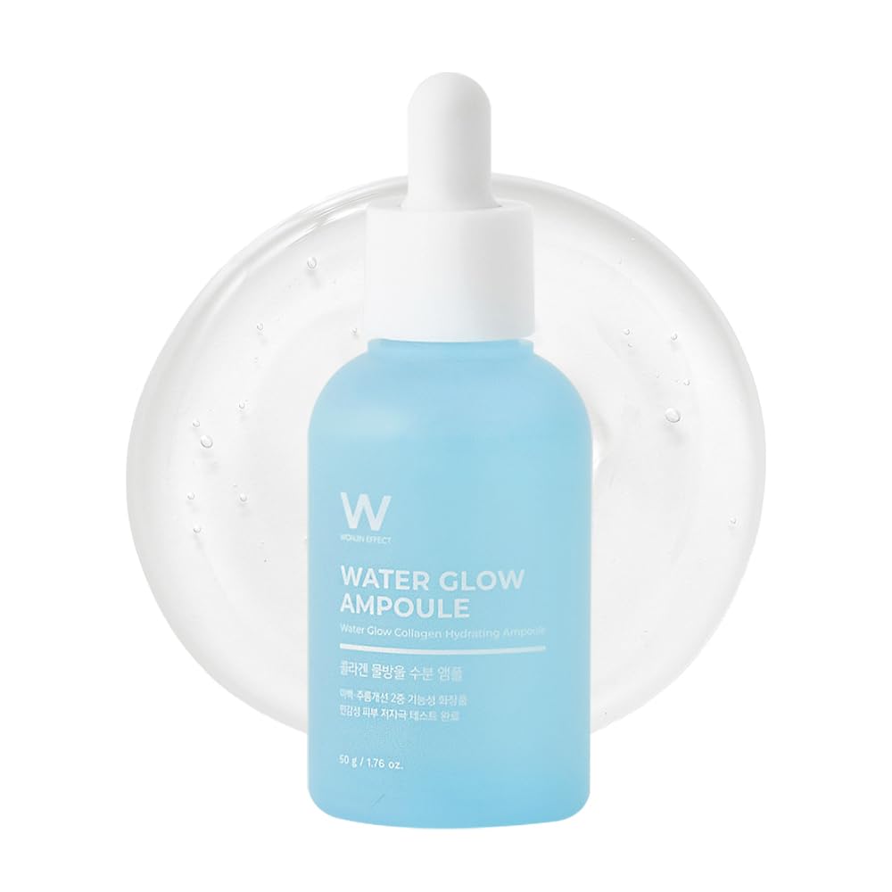 Water Glow AMPOULE 1.76 fl Oz, Moisturizing, Hydrating, Collagen, Oil Free, Hyaluronic Acid, Niacinamide, Panthenol Vitamin B5, Azulene, KBeauty