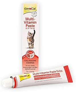 GimCat Multi-Vitamin Paste Extra - Cat snack with beta-glucans and omega 3 & 6 fatty acids for healthy cell protection - 1 tube (1 x 50 g)