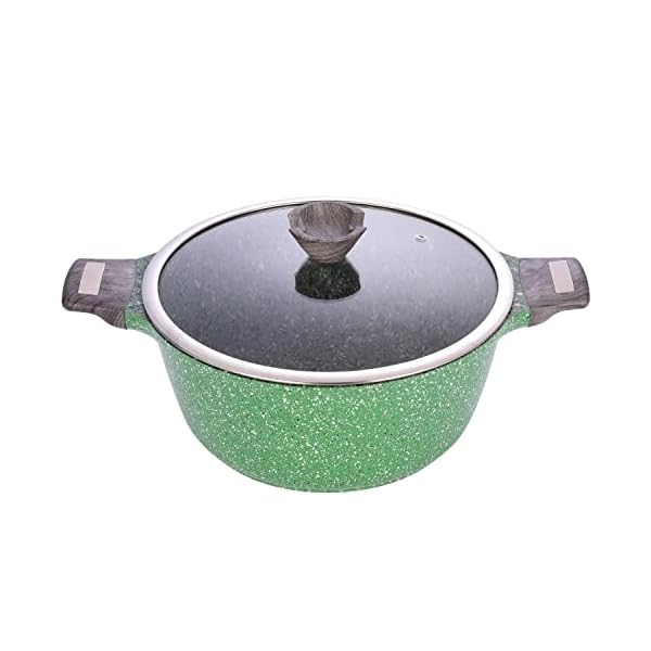 6 Quart Stock Pot with Lid-Granite Nonstick Pasta Pot with Lid, Soup Pot with Double Handles-Non Toxic APEO & PFOA Free
