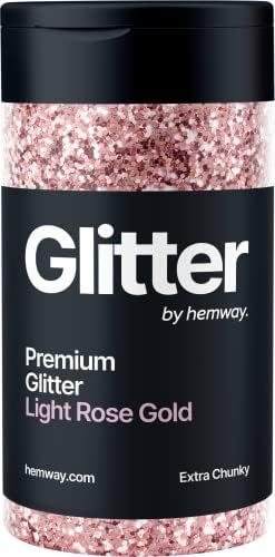 Hemway Rose Gold Glitter Fine 130g/4.6oz Powder Metallic Resin Craft Glitter Flake Sequins for Epoxy Tumblers, Hair Face Body Eye Nail Art Festival, DIY Party Decorations Paint